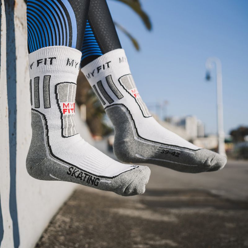 Ponožky Powerslide MyFit na kolečkové brusle bílé/šedé 900988 7