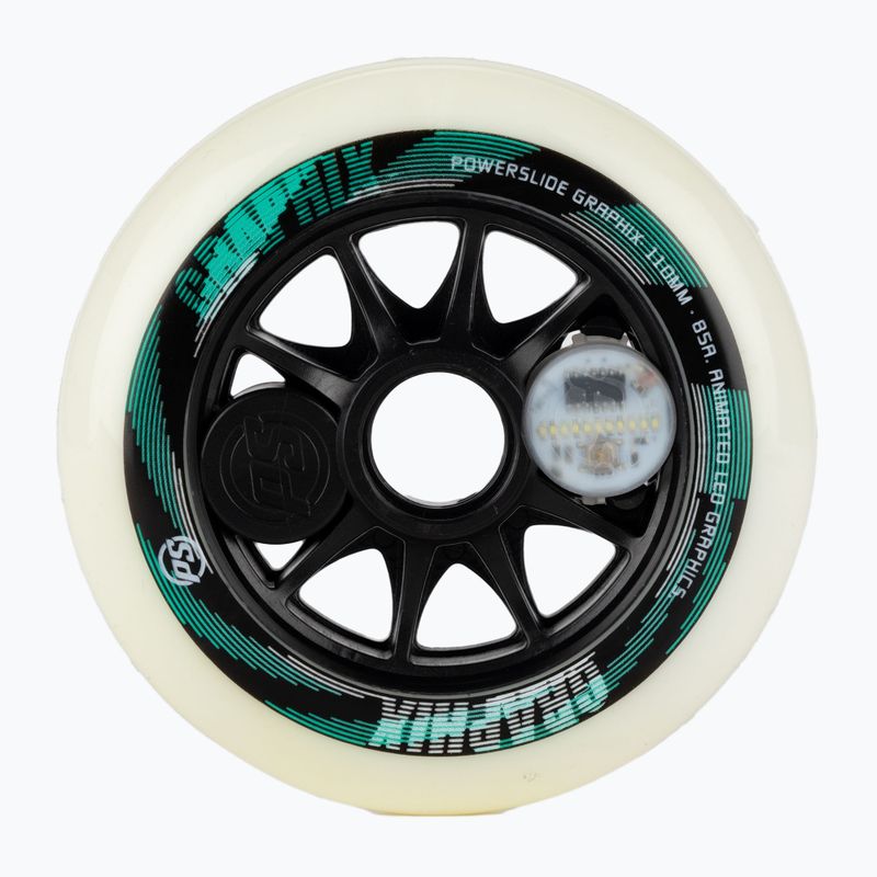Powerslide Graphix Pravá kolečka pro kolečkové brusle bílá 905344