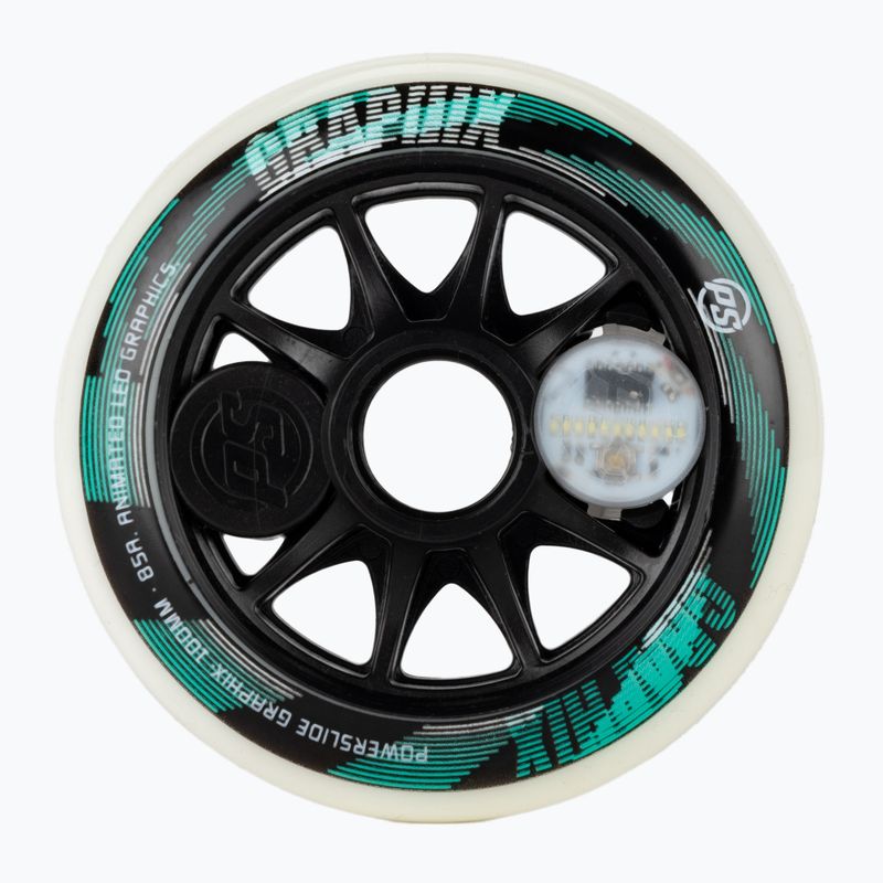 Kolečka Powerslide Graphix LED Wheel 100 Right bílá/černá kolečka pro kolečkové brusle