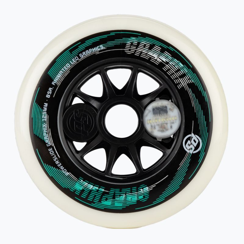 Powerslide Graphix Levá kolečka pro kolečkové brusle bílá 905361