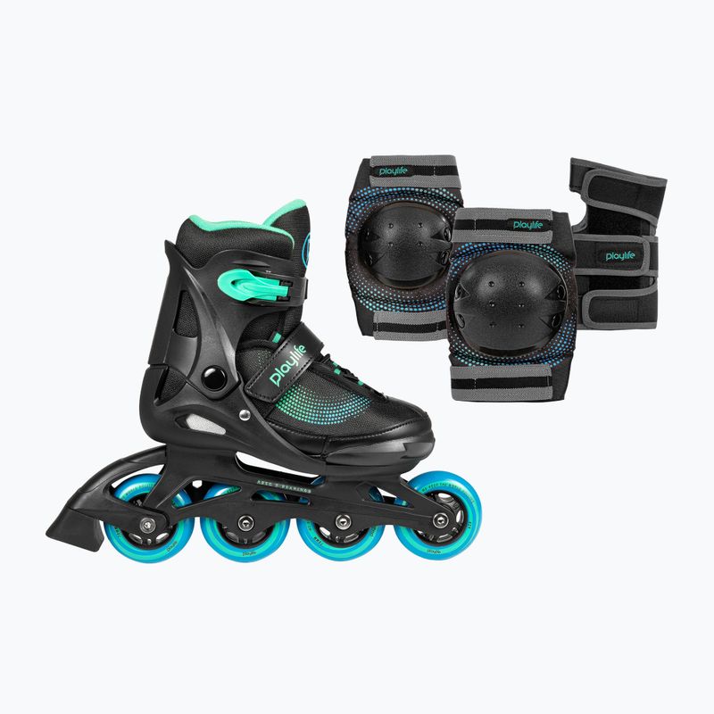 Dětské kolečkové brusle s chrániči Playlife Joker Combo Jr blue sky