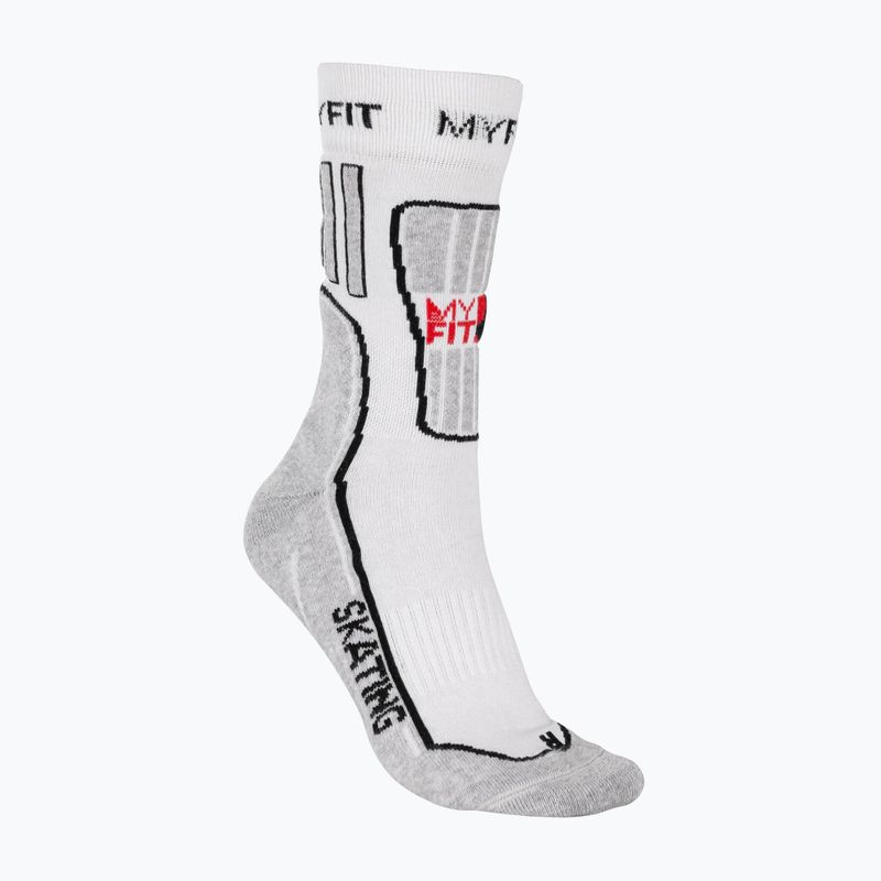 Ponožky na kolečkové brusle MYFIT Skating Fitness white/grey