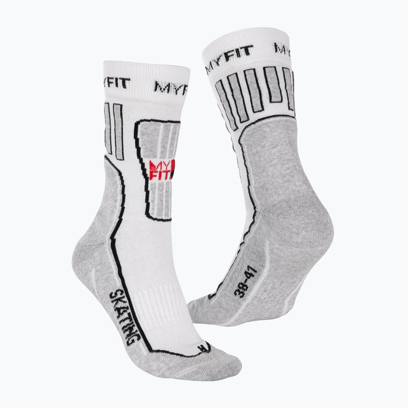 Ponožky na kolečkové brusle MYFIT Skating Fitness white/grey 3