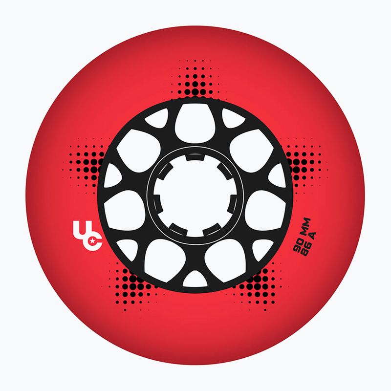 Kolečka na inline brusle UNDERCOVER WHEELS Team Pro 90 mm/86A 4 pcs. red