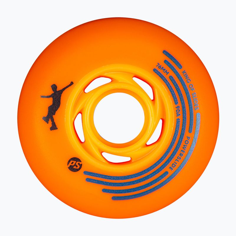 Kolečka na inline brusle Powerslide King of Slides 4 pcs 76 mm/90A orange/orange 2