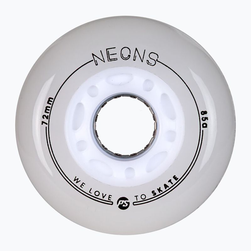 Kolečka na inline brusle Powerslide Neons LED 72 mm/85A 4 pcs. white