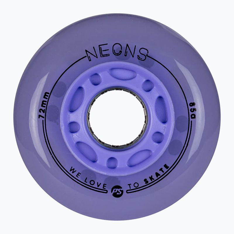 Kolečka na inline brusle Powerslide Neons LED 72 mm/85A 4 pcs. lilac