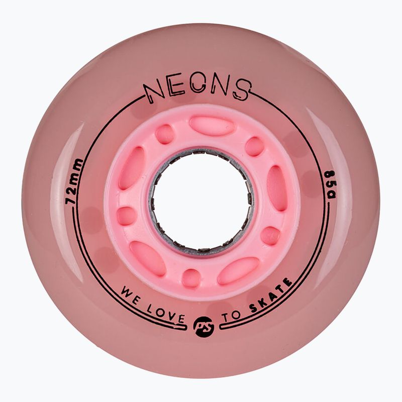 Kolečka na inline brusle Powerslide Neons LED 72 mm/85 A 4 pcs. rose