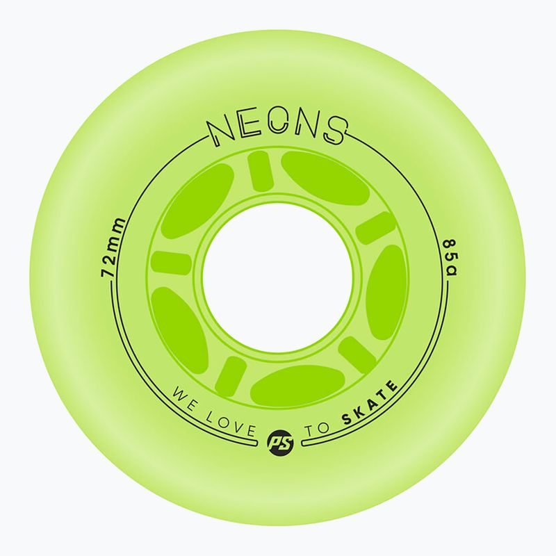 Kolečka na inline brusle Powerslide Neons LED 72 mm/85A 4 pcs. green