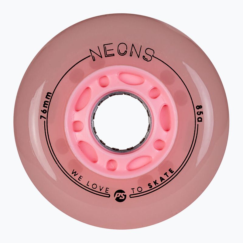 Kolečka na inline brusle Powerslide Neons LED 76 mm/85A 4 pcs. rose