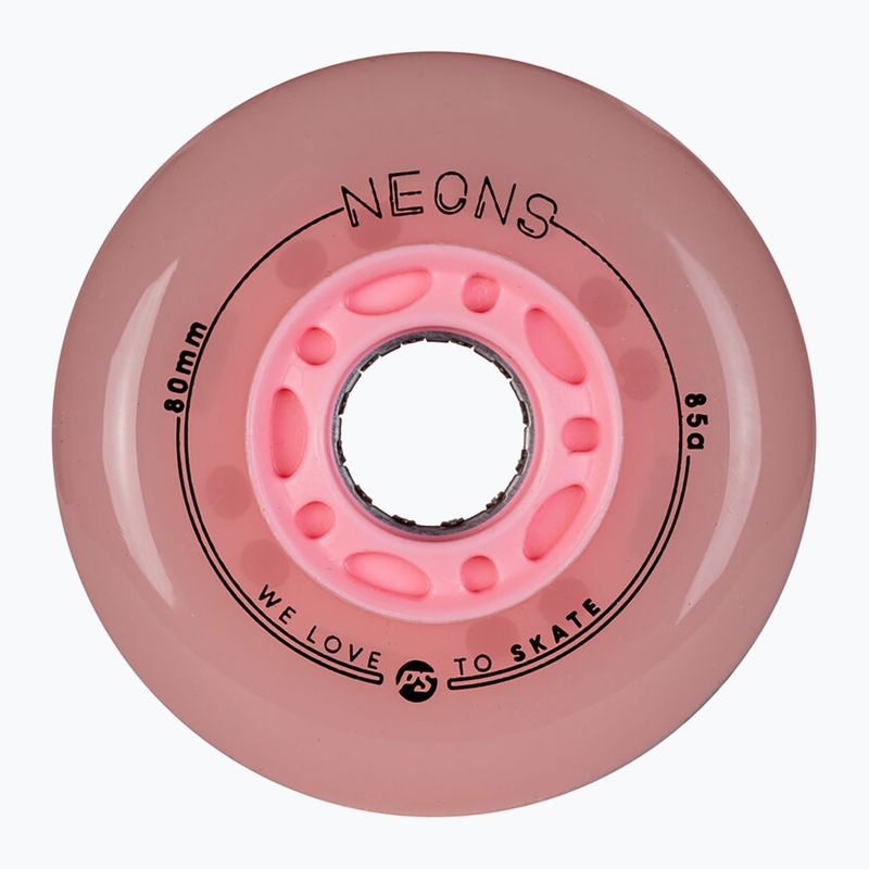 Kolečka na inline brusle Powerslide Neons LED 80 mm/85A 4 pcs. rose