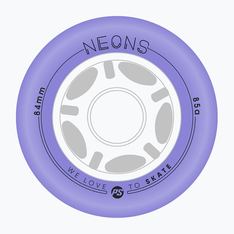 Kolečka na inline brusle Powerslide Neons LED 84 mm/85A 4 pcs. lilac
