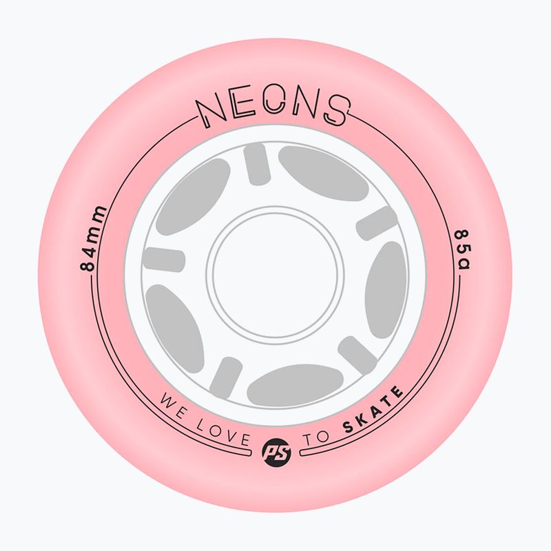 Kolečka na inline brusle Powerslide Neons LED 84 mm/85A 4 pcs. rose