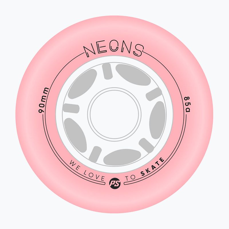 Kolečka na inline brusle Powerslide Neons LED 90 mm/85 A 4 pcs. rose