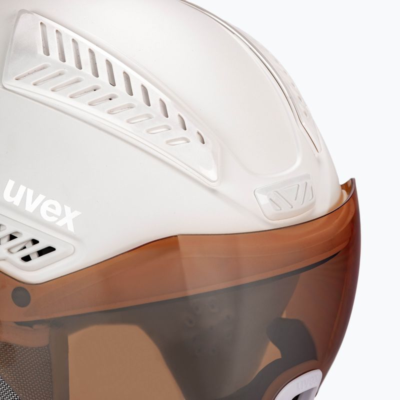 Dámská lyžařská helma UVEX Hlmt 600 visor bílá 56/6/236/50 6