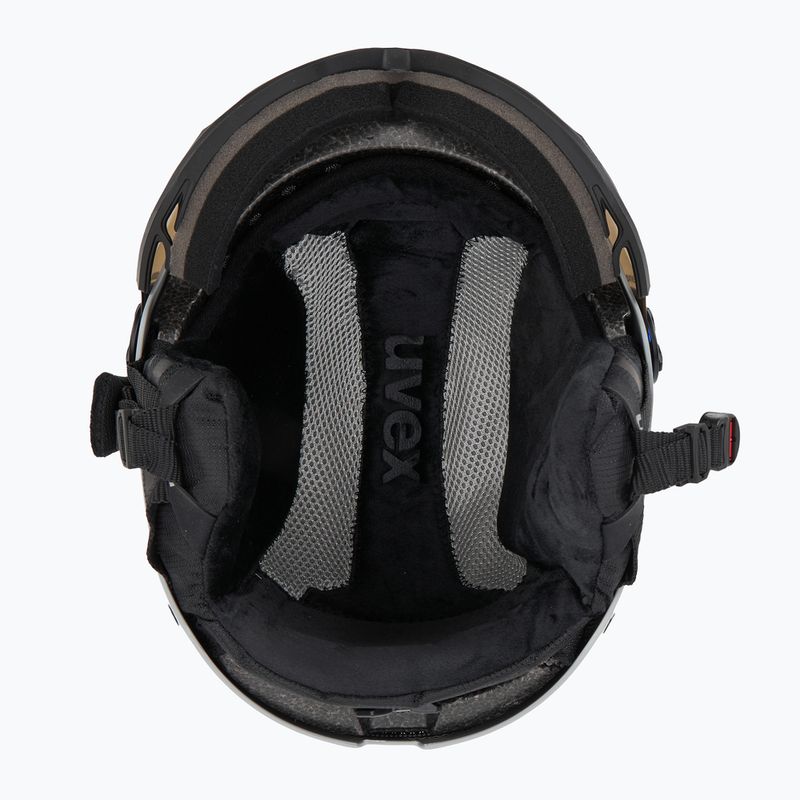 Lyžařská helma UVEX Wanted Visor rhino matt/mirror blue/smoke 6