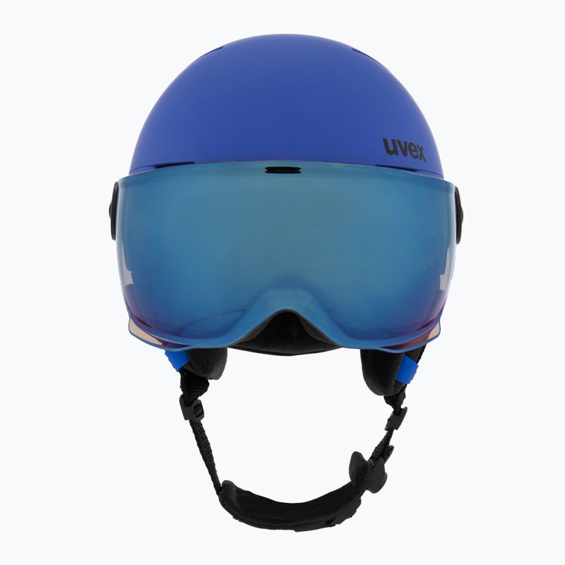Dětská  lyžařská helma  UVEX Rocket Visor Jr blue matt/mirror blue/smoke 2