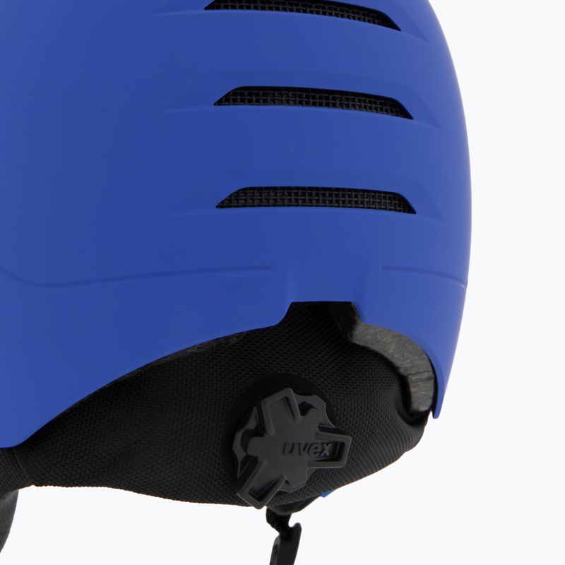 Dětská  lyžařská helma  UVEX Rocket Visor Jr blue matt/mirror blue/smoke 8