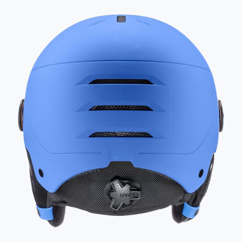 Dětská  lyžařská helma  UVEX Rocket Visor Jr blue matt/mirror blue/smoke 2
