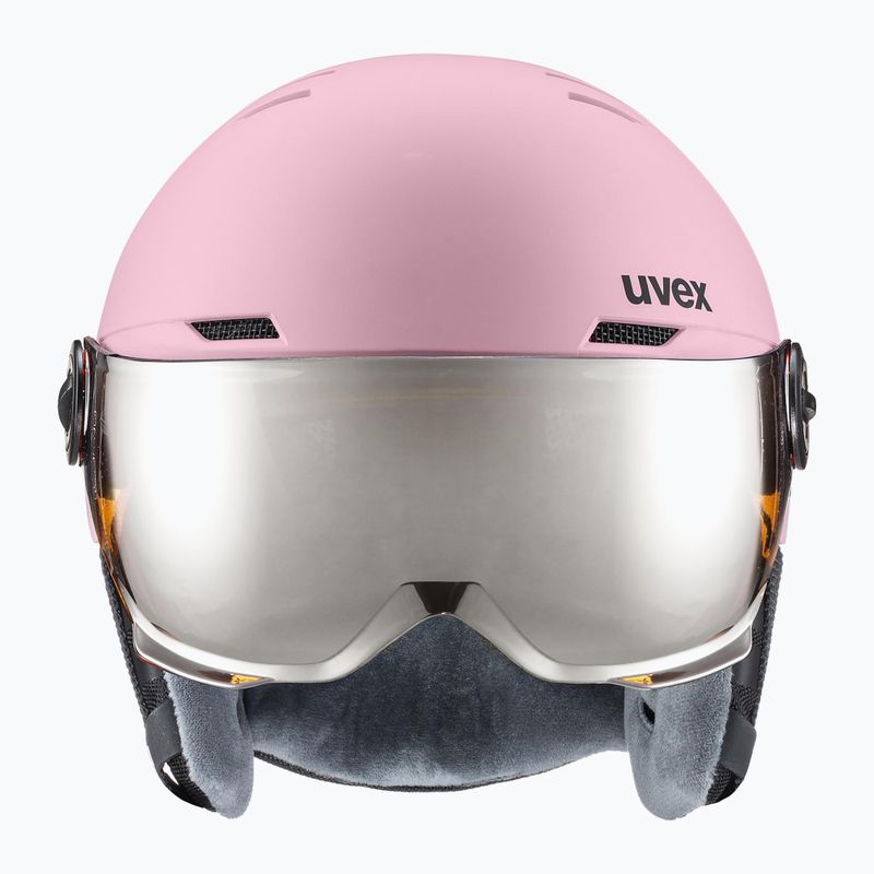 Dětská  lyžařská helma  UVEX Rocket Visor Jr pink confetti matt/mirror silver/lasergold lite 2