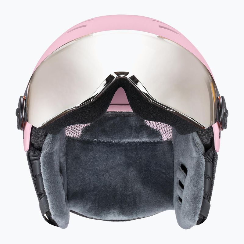 Dětská  lyžařská helma  UVEX Rocket Visor Jr pink confetti matt/mirror silver/lasergold lite 3