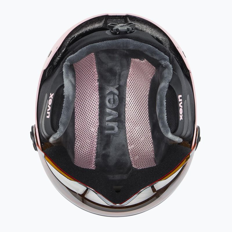 Dětská  lyžařská helma  UVEX Rocket Visor Jr pink confetti matt/mirror silver/lasergold lite 5