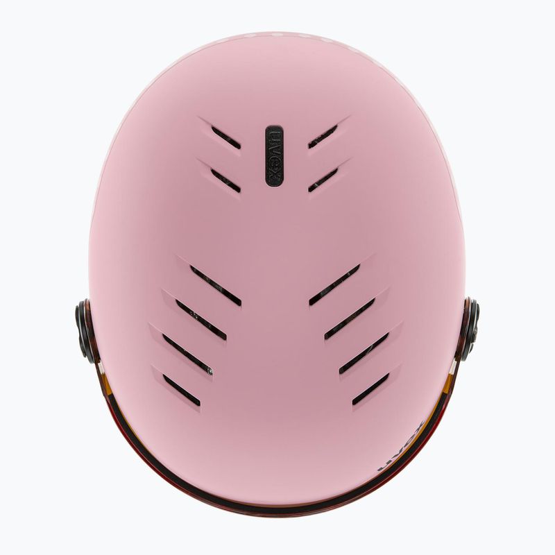 Dětská  lyžařská helma  UVEX Rocket Visor Jr pink confetti matt/mirror silver/lasergold lite 6