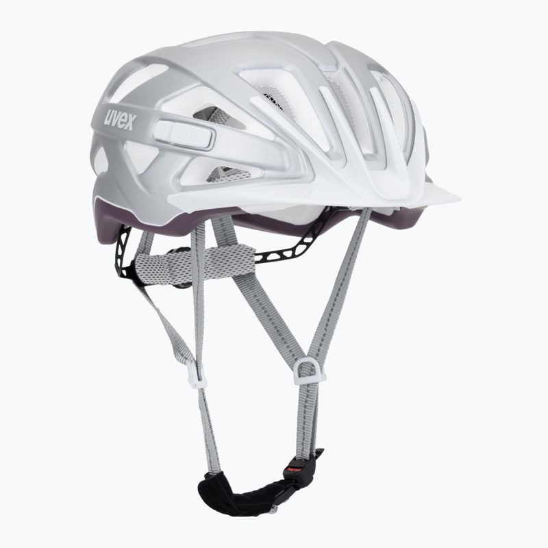 Cyklistická přilba UVEX City Active silver/plum matt