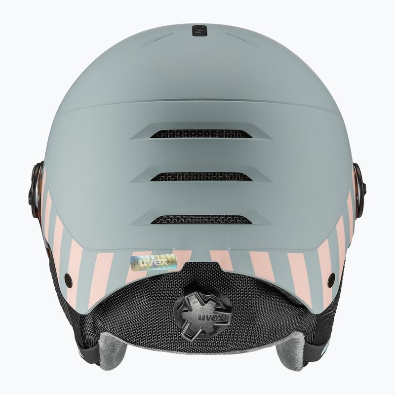 Dětská  lyžařská helma  UVEX Rocket Visor Jr rhino/blush matt/mirror silver/lasergold lite 3