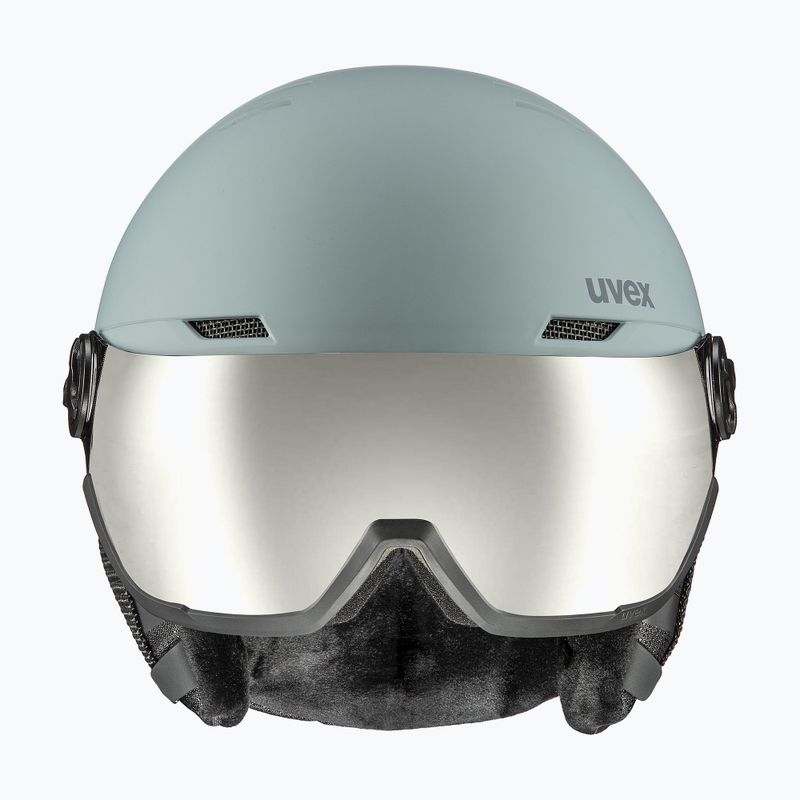 Lyžařská helma UVEX Wanted Visor glacier/rhino matt/mirror silver smoke 7