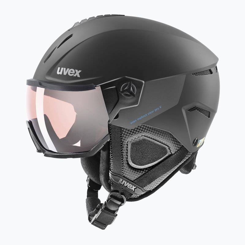 Lyžařská helma UVEX Instinct Visor PRO V black matt/silver/silver 3