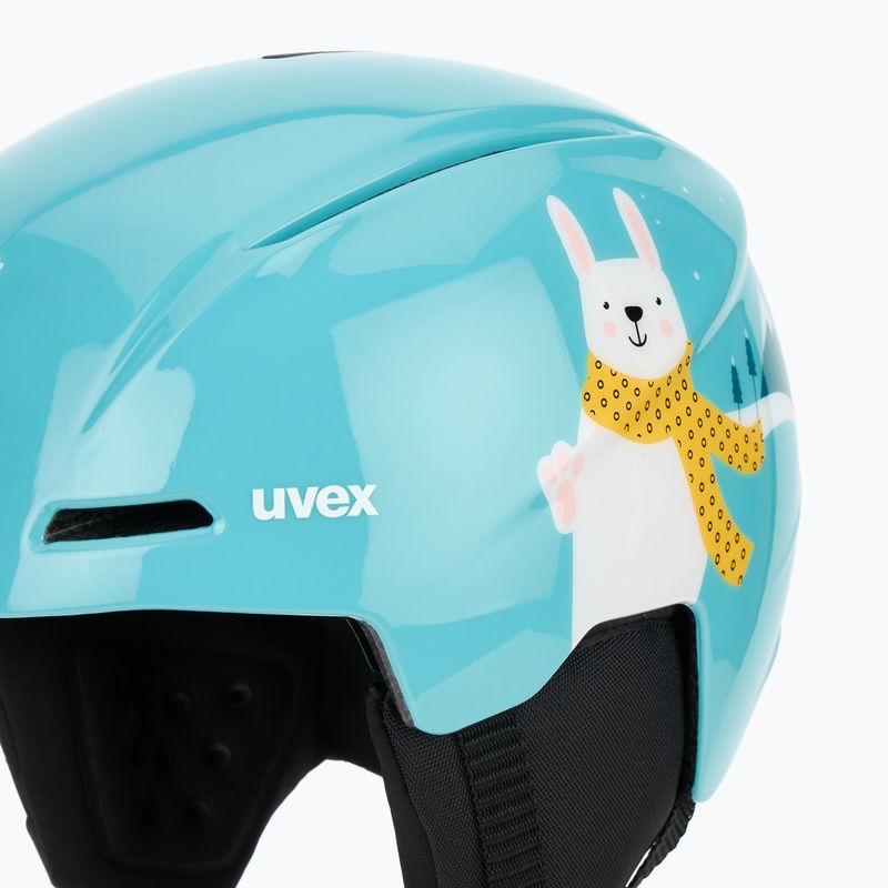 Dětská lyžařská helma UVEX Viti Jr turquoise rabbit 7
