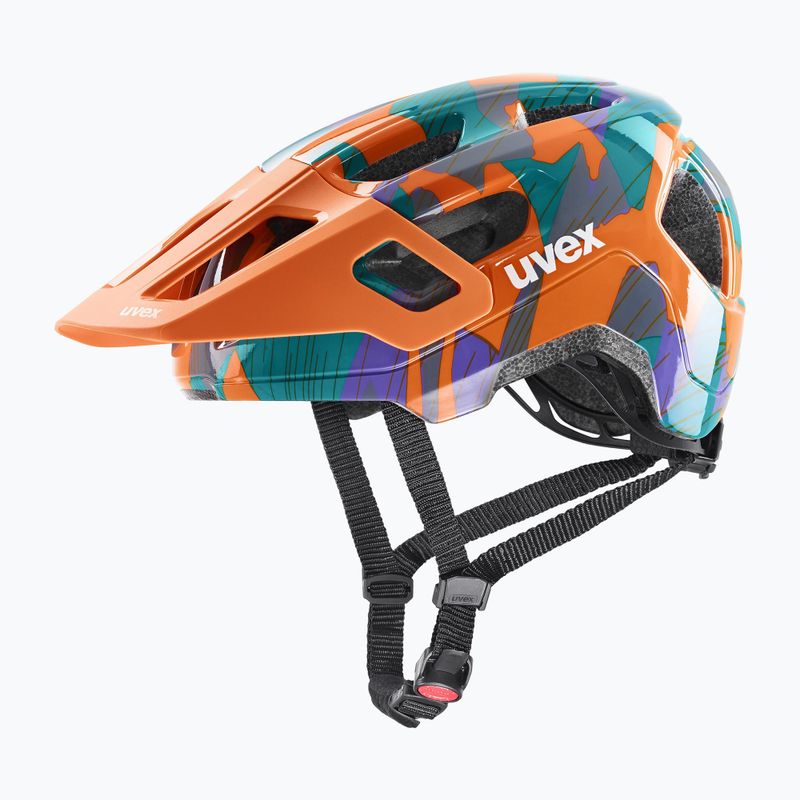 Dětská cyklistická helma UVEX React Jr papaya camo 2