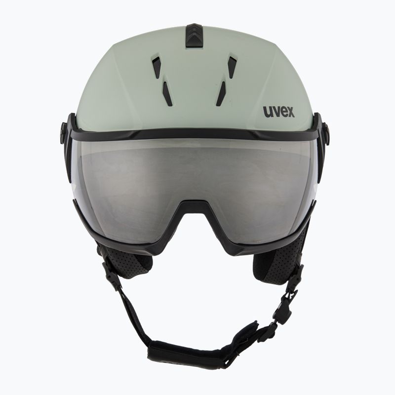 Lyžařská helma UVEX Instinct Visor oxid green matt/mirror silver/smoke 2