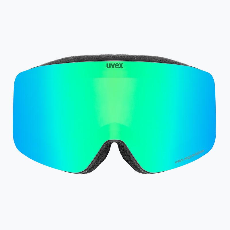 Dětské lyžařské brýle UVEX Pwdr FM black matt/mirror green yellow clear 2
