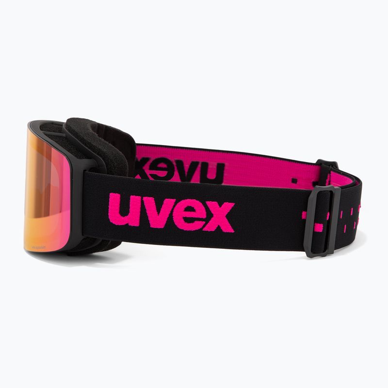 Dětské lyžařské brýle UVEX Pwdr FM black matt/mirror pink green clear 4