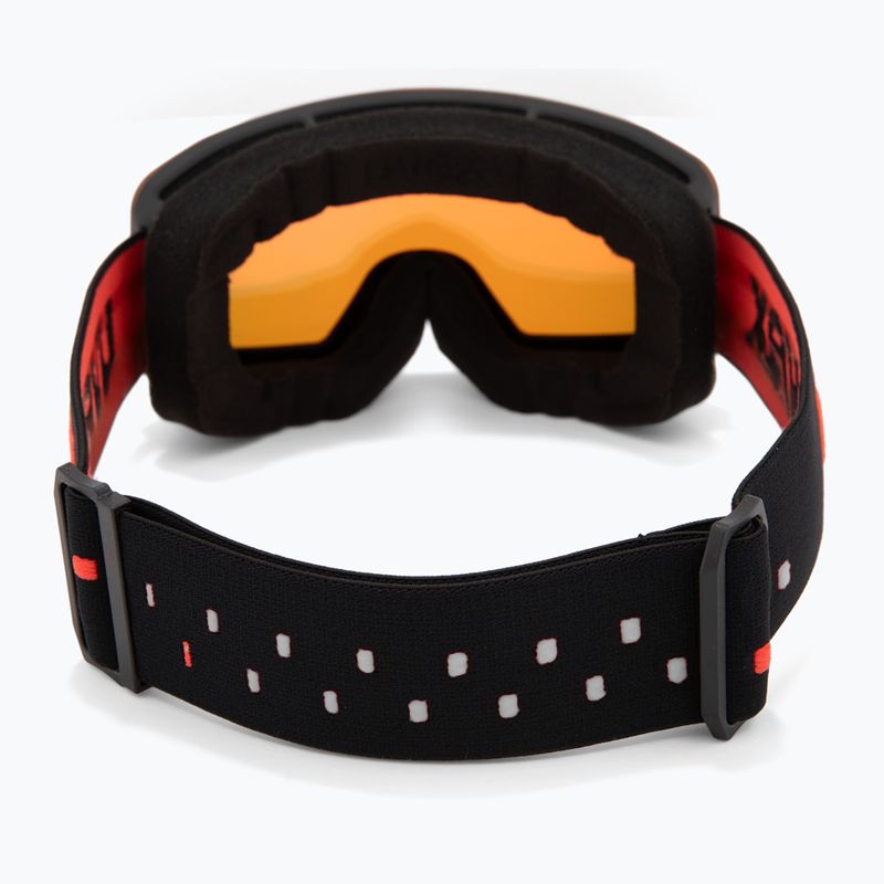 Dětské lyžařské brýle UVEX Pwdr FM black matt/mirror red orange clear 3