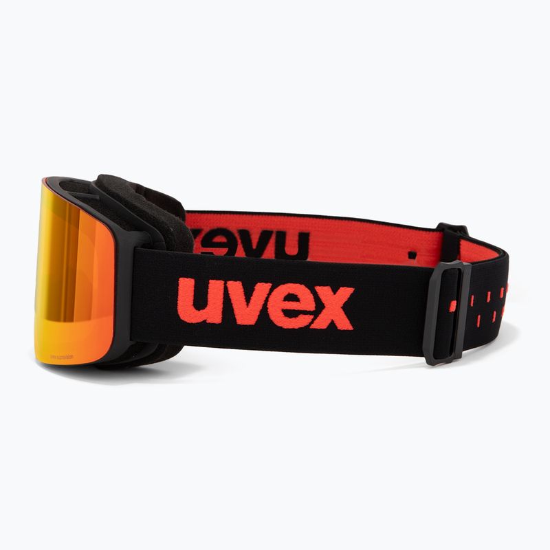 Dětské lyžařské brýle UVEX Pwdr FM black matt/mirror red orange clear 4
