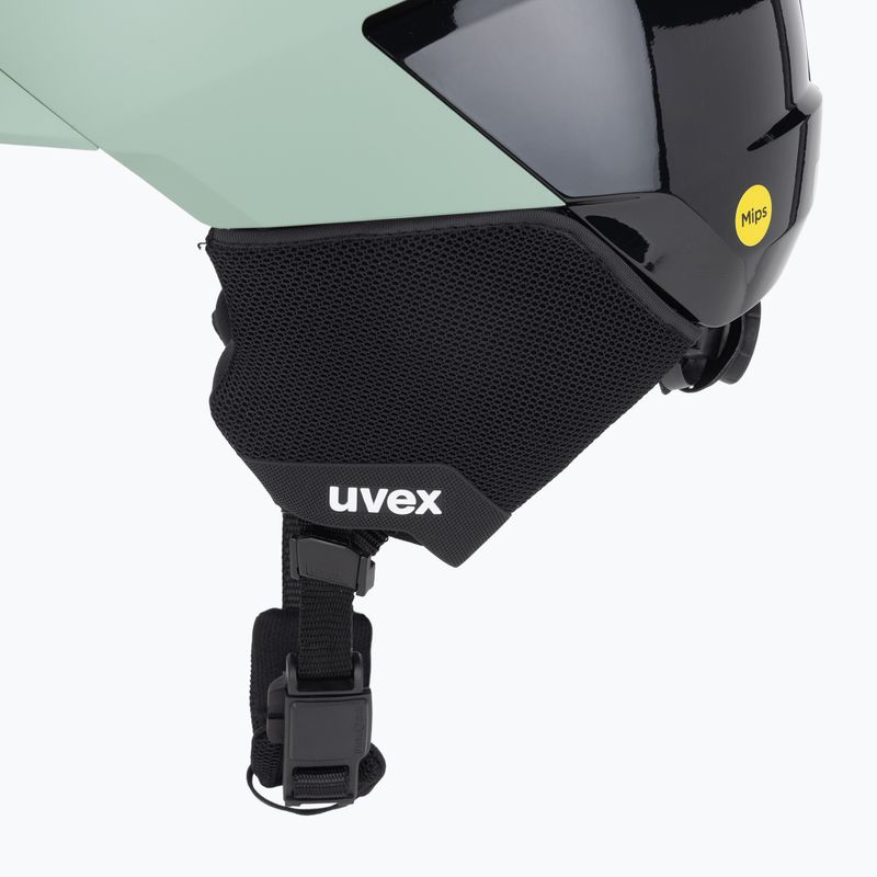 Lyžařská helma UVEX Levitate MIPS oxid green/black matt 8
