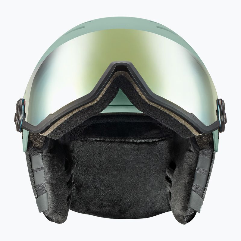 Lyžařská helma UVEX Wanted Visor oxid green matt/mirror gold/smoke 2