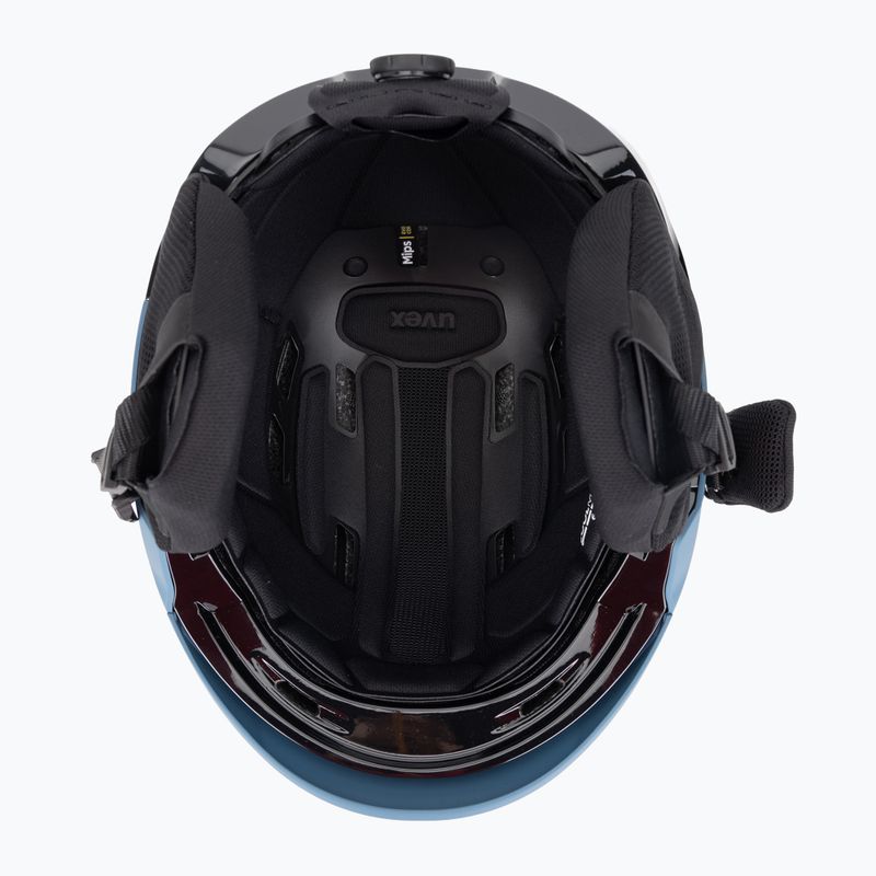 Lyžařská helma UVEX Levitate MIPS stone blue/black matt 5