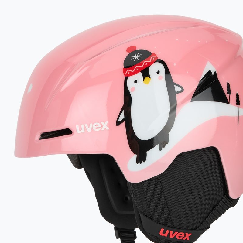 Dětská  lyžařská helma  UVEX Viti Set + gogle Speedy Pro pink penguin/lasergold lite 7