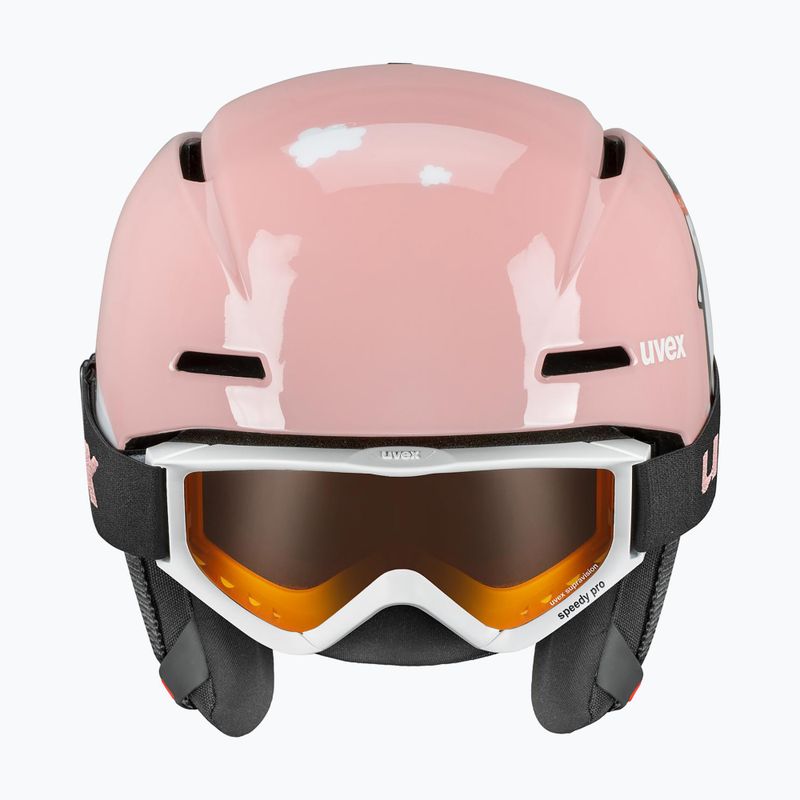 Dětská  lyžařská helma  UVEX Viti Set + gogle Speedy Pro pink penguin/lasergold lite 2