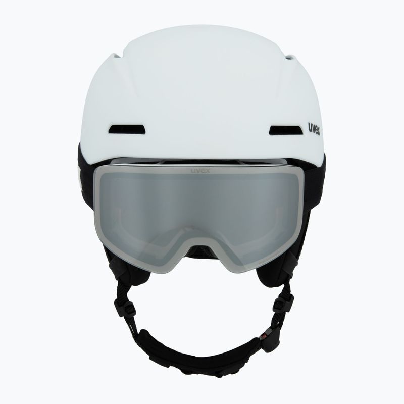 Dětská lyžařská helma UVEX Viti Set + lyžařské brýle Speedy Pro white matt/mirror silver/green/clear 2