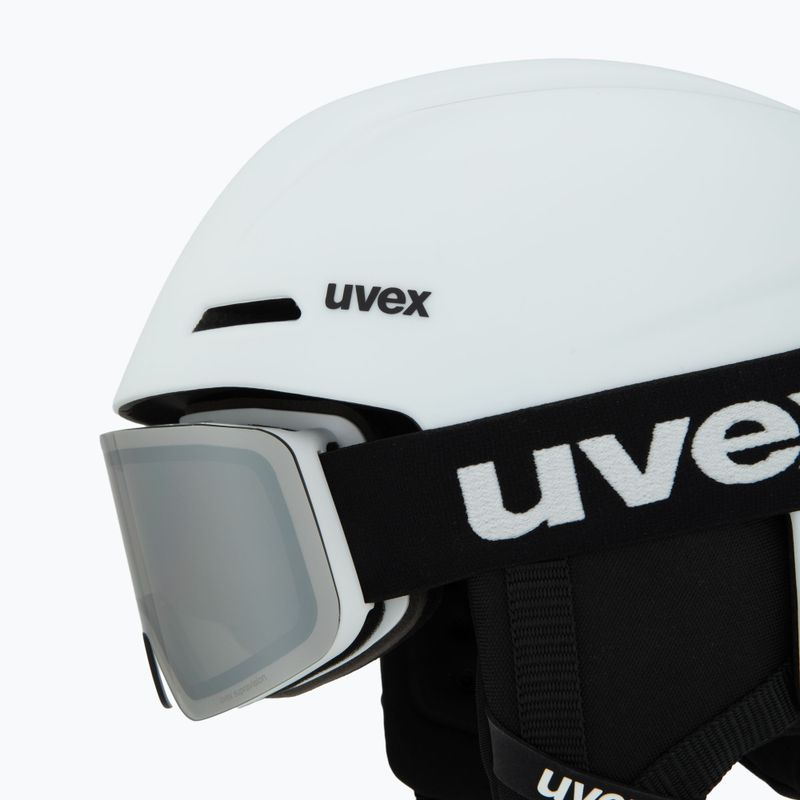 Dětská lyžařská helma UVEX Viti Set + lyžařské brýle Speedy Pro white matt/mirror silver/green/clear 7