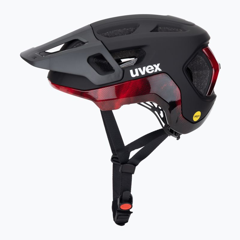 Cyklistická přilba UVEX React MIPS black/ruby red matt 3