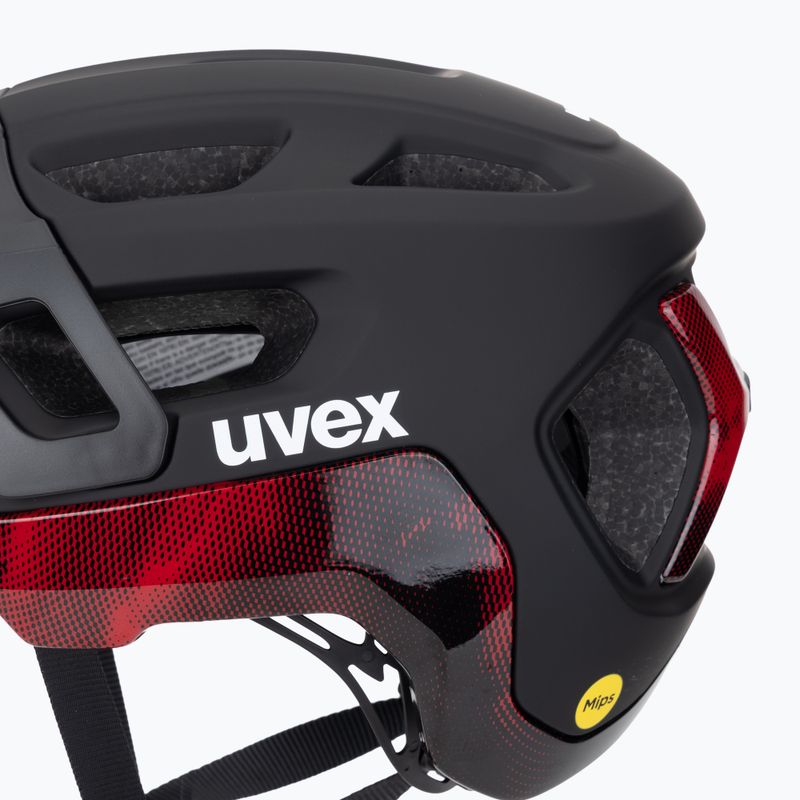 Cyklistická přilba UVEX React MIPS black/ruby red matt 8