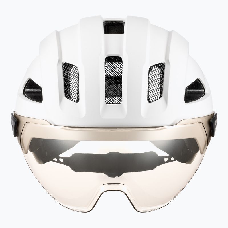 Cyklistická helma UVEX Stride Visor white matt/litemirror silver 2