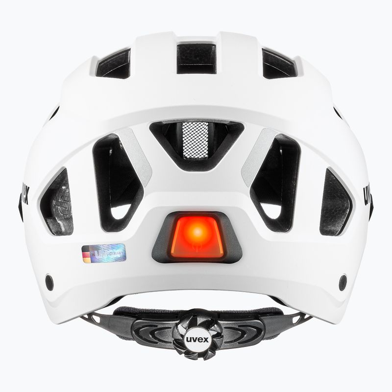 Cyklistická helma UVEX Stride Visor white matt/litemirror silver 5
