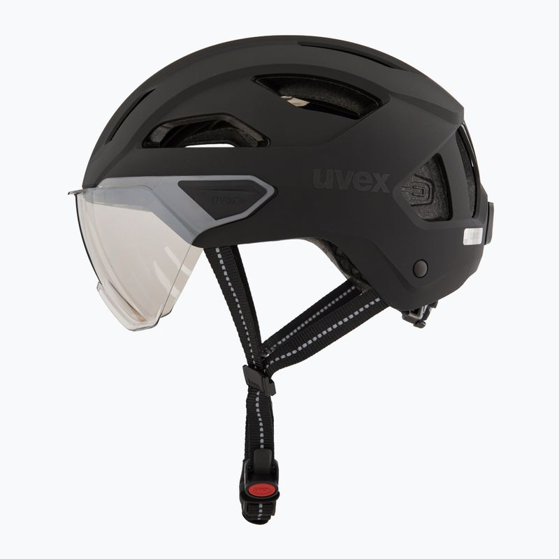 Cyklistická helma UVEX Stride Visor black matt/litemirror silver 3